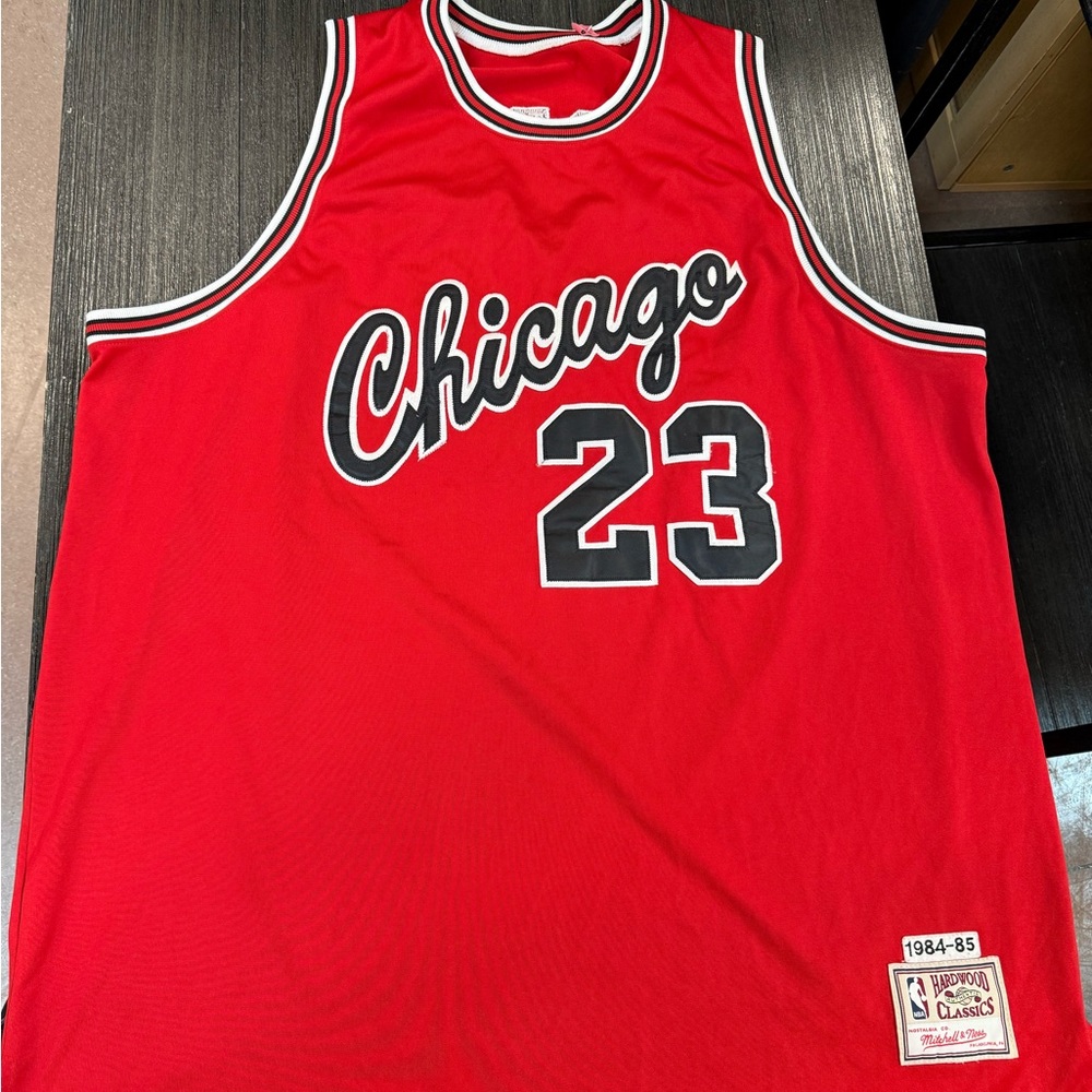 Mitchell & Ness Red and Black Chicago Bulls Game Jersey